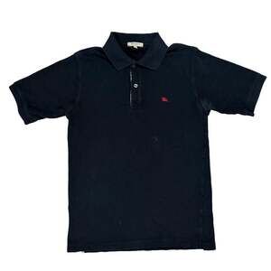 Burberry London Black Pique Polo Shirt with Red Equestrian Knight Logo